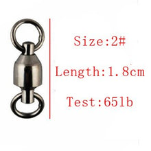 Load image into Gallery viewer, Hyaena 50pcs Ball Bearing Fishing Swivel/Solid Ring Brass/ Nickle Sea Fishing Swivels Connector Size1#-8#