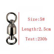 Load image into Gallery viewer, Hyaena 50pcs Ball Bearing Fishing Swivel/Solid Ring Brass/ Nickle Sea Fishing Swivels Connector Size1#-8#