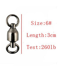 Load image into Gallery viewer, Hyaena 50pcs Ball Bearing Fishing Swivel/Solid Ring Brass/ Nickle Sea Fishing Swivels Connector Size1#-8#