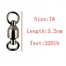 Load image into Gallery viewer, Hyaena 50pcs Ball Bearing Fishing Swivel/Solid Ring Brass/ Nickle Sea Fishing Swivels Connector Size1#-8#