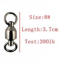 Load image into Gallery viewer, Hyaena 50pcs Ball Bearing Fishing Swivel/Solid Ring Brass/ Nickle Sea Fishing Swivels Connector Size1#-8#