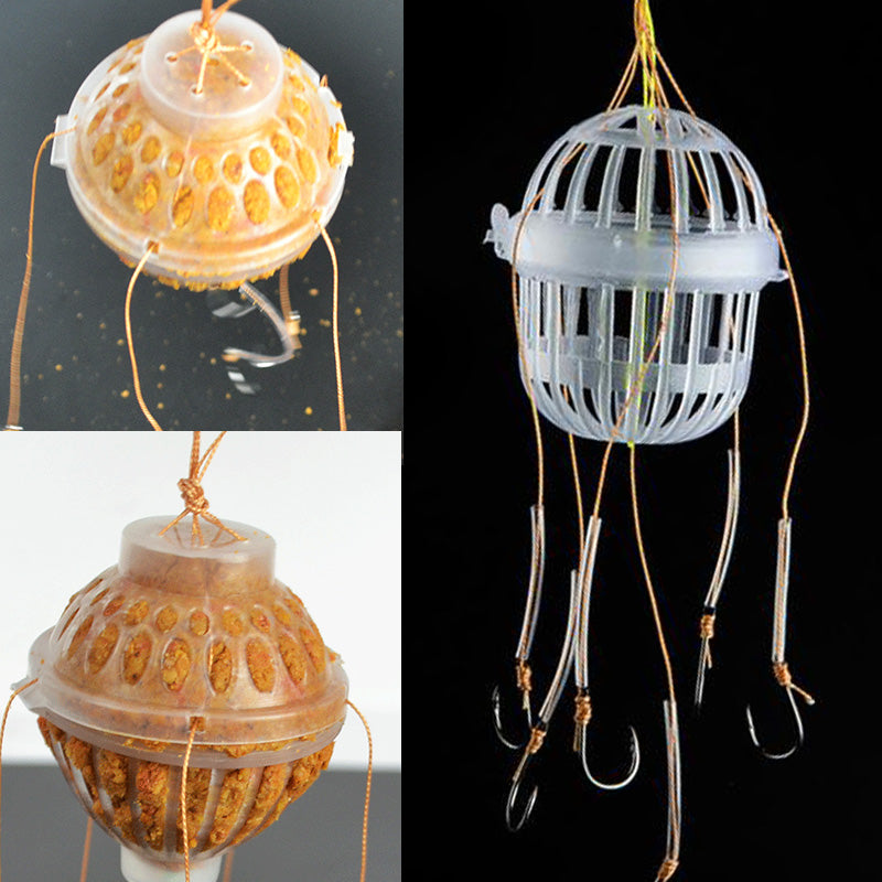 1Pcs Fishing Hooks Fishing Tackle Sea Box Hook Monsters with Six Strong Carbon Steel Plastics Carp Spherical Explosion Hook Tool