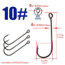 Load image into Gallery viewer, 10pcs / 30pcs fishing hooks with big eyes Fish Round Bent Joint Hook gamakatsu