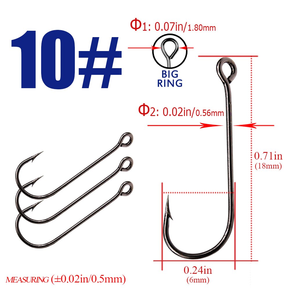 10pcs / 30pcs fishing hooks with big eyes Fish Round Bent Joint Hook gamakatsu