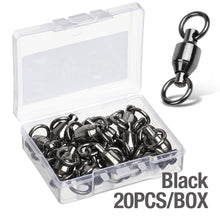 Load image into Gallery viewer, DONQL 10/20/50/pcs/lot Heavy Duty Fishing Lures Connector Bearing Stainless Steel Rolling Swivels Solid Rings Connector 0# - 8#