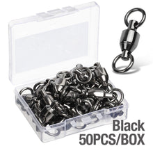 Load image into Gallery viewer, DONQL 10/20/50/pcs/lot Heavy Duty Fishing Lures Connector Bearing Stainless Steel Rolling Swivels Solid Rings Connector 0# - 8#