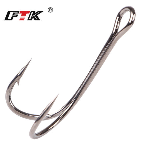 FTK Fishing Hook Baitholder Double Hook Bass Lure Holder Fly Tying Crank Hook Set Saltwater 10 pcs/lot Needle Fishhook 709