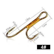 Load image into Gallery viewer, Fish King 20Pcs Barbed Golden Double Fishing Hooks Ryder Pike Dead Bait Predator Salmon Trout Perch Ringed Zander twin hook
