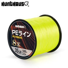 Load image into Gallery viewer, Hunthous braided line 8 strands cores pe fishing line multifilament wicker fishing cord string 300m 500m 1000m for bass