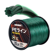 Load image into Gallery viewer, Hunthous braided line 8 strands cores pe fishing line multifilament wicker fishing cord string 300m 500m 1000m for bass