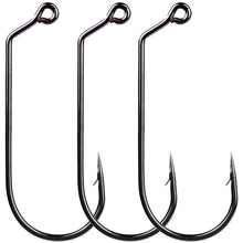 Load image into Gallery viewer, 50pcs High Quality Jig Big Series Fishing Crank Hook Offset Jig Fishhook Saltwater Bass Worm Hooks Carp Fishing Tackle