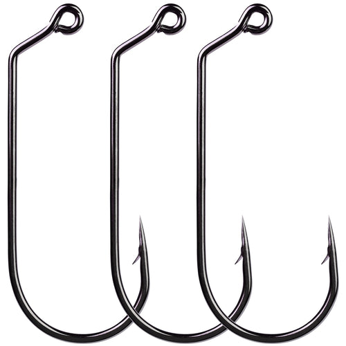50pcs High Quality Jig Big Series Fishing Crank Hook Offset Jig Fishhook Saltwater Bass Worm Hooks Carp Fishing Tackle