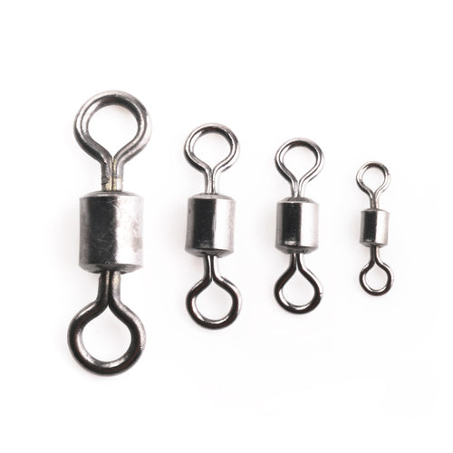 HENGJIA 50PCS Fishing Barrel Bearing Rolling Swivel Solid Ring LB Lures Connector