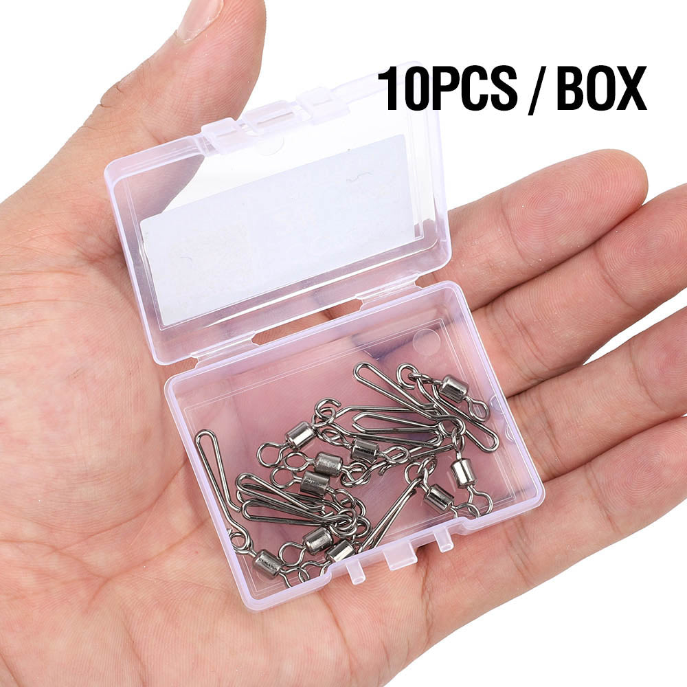 DONQL 10/20/50/Lot Fishing Connector Pin Bearing Rolling Swivel Stainless Steel with Snap Fishhook Lure Tackle Accessorie
