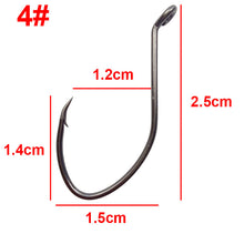 Load image into Gallery viewer, Hyaena 50pcs/lot 10#- 8/0 Catfish Hooks Inward Bending Circle Hooks Black Offset Wide Gap  Short Shank Fishing Hooks