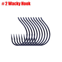 Load image into Gallery viewer, 10PCS Barbed Hook Wacky Hook Drop-Shot Rig Worm Wide Gap Fishhook High Carbon Steel Fishing Hook On For Bass Carp Fishing Tackle