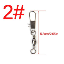 Load image into Gallery viewer, 50pcs/Lot Stainless Steel Fishing Connector Pin Bearing Rolling Swivel 1#2#4#6#8#10#12#14# Lure Tackle FishHook Accessorries