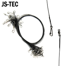 Load image into Gallery viewer, New 40pcs/lot Anti Bite Steel Fishing Line Steel Wire Leader Trace Wire Leader Swivel Stainless Steel Rolling Swivels A030