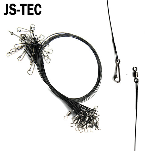 New 40pcs/lot Anti Bite Steel Fishing Line Steel Wire Leader Trace Wire Leader Swivel Stainless Steel Rolling Swivels A030