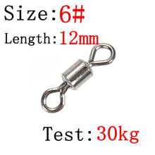 Load image into Gallery viewer, 50pcs Fishing Swivels Rolling Connector High Quality 8 Word  Solid Ring Fish Tool Link Fishing Button Sea Fishing Hook Connector