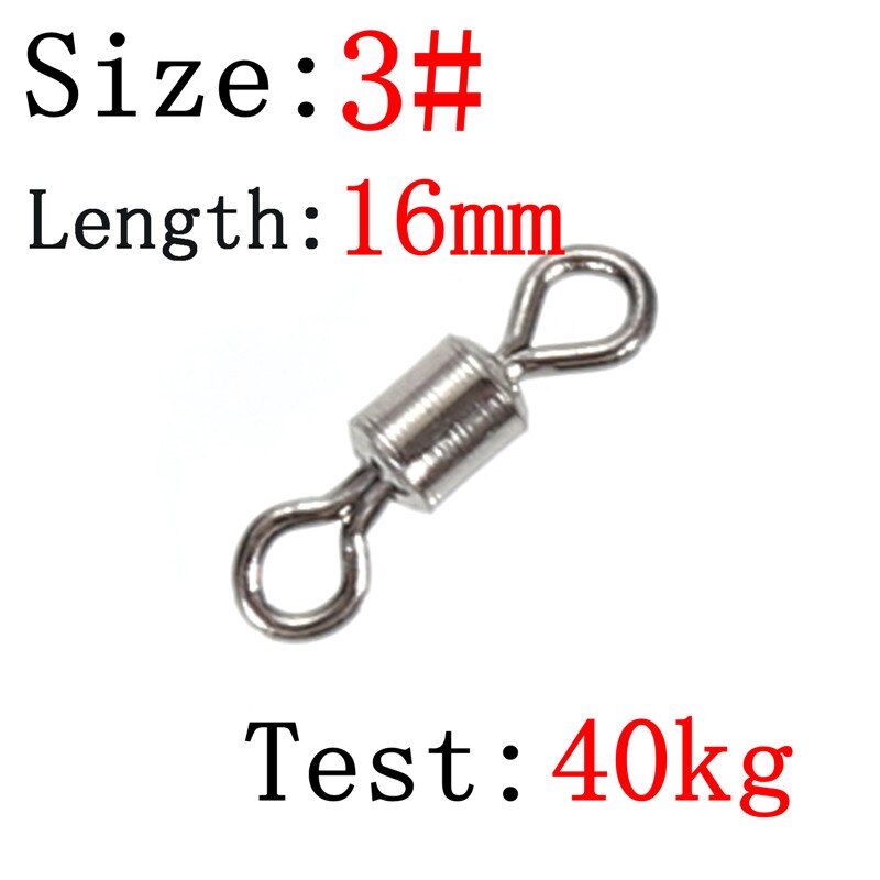 50pcs Fishing Swivels Rolling Connector High Quality 8 Word  Solid Ring Fish Tool Link Fishing Button Sea Fishing Hook Connector