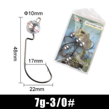 Load image into Gallery viewer, 1pack Lead Jig Head 3.5g/5g/7g/10g Barbed Hook 1/0# 2/0# 3/0# Fishing Hooks Soft Lure Jigging Worm Sharp HookBass Fishing Lure