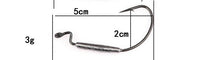Load image into Gallery viewer, Fishing Soft Worm Hook With Lead Wide Belly Black Nickel Soft Lures Hooks Grub Texas Rig Barbed Fishhook Cylinder Lead Sinker
