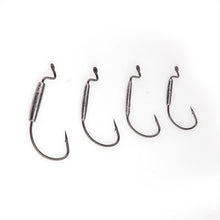 Load image into Gallery viewer, Fishing Soft Worm Hook With Lead Wide Belly Black Nickel Soft Lures Hooks Grub Texas Rig Barbed Fishhook Cylinder Lead Sinker