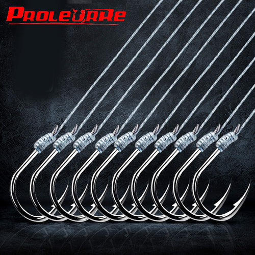 5 Pair PE Line Fishing Hooks with 2  High Carbon Steel Hooks Rigs Swivel Fishing Lures Pesca String Hooks 1#-12#