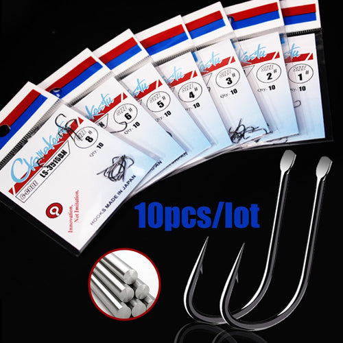 10pcs/lots black Sode Barbed  Fishing Hooks Circle High Carbon Steel Sharpened Bait Tackle Strong gamakatsu