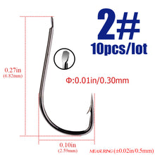 Load image into Gallery viewer, 10pcs/lots black Sode Barbed  Fishing Hooks Circle High Carbon Steel Sharpened Bait Tackle Strong gamakatsu