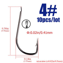 Load image into Gallery viewer, 10pcs/lots black Sode Barbed  Fishing Hooks Circle High Carbon Steel Sharpened Bait Tackle Strong gamakatsu