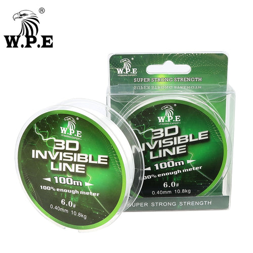 W.P.E Brand Nylon Line 100m/150m/300m/500m 0.23mm-0.60mm Strong Monofilament 3.8KG-22KG Carp Fishing Line  Japanese Material