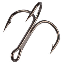 Load image into Gallery viewer, 50Pcs/lot  Fishing Treble Hook Size 2/4/6/8/10/12/14 High Carbon Steel Sharp Barbed Black/Brown/White