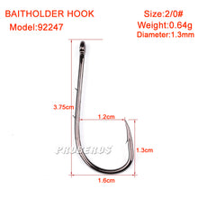 Load image into Gallery viewer, 100pcs/lot Fishing Hooks 6-1# 1/0-6/0# Fish Hook Bait Holder Black Color Jig Big Barbed Hook Treble Hooks Fishing Tackle Pesca