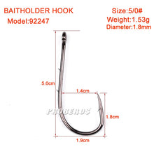 Load image into Gallery viewer, 100pcs/lot Fishing Hooks 6-1# 1/0-6/0# Fish Hook Bait Holder Black Color Jig Big Barbed Hook Treble Hooks Fishing Tackle Pesca