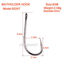 Load image into Gallery viewer, 100pcs/lot Fishing Hooks 6-1# 1/0-6/0# Fish Hook Bait Holder Black Color Jig Big Barbed Hook Treble Hooks Fishing Tackle Pesca