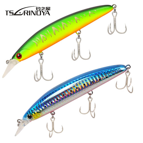 Tsurinoya Minnow Fishing Bait 110mm/20.5g  Treble Hook Bass Fishing Tackle Leurre Souple Wobbler Peche A La Carpe Accessoires