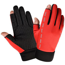 Load image into Gallery viewer, 1 Pair Cycling Gloves 2 Cut Elastic Thermal Anti-slip Protective Glove Accessories For Fishing
