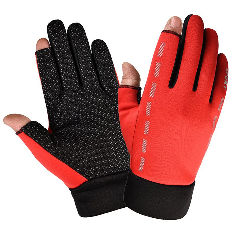 1 Pair Cycling Gloves 2 Cut Elastic Thermal Anti-slip Protective Glove Accessories For Fishing