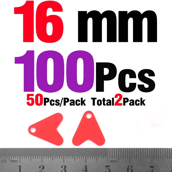 MNFT 100Pcs 16mm&21mm  Plastic Rood DIY Vissen Accessoires Road Azie Aas Iron Accessoires Rood Harten
