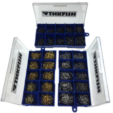 Load image into Gallery viewer, 500 Pcs #3-#12 Silver Black Gold Freshwater Fishing Hooks Carp Fishhooks Barbed Hooks Kit Jigging Bait Carp Fishing Hook