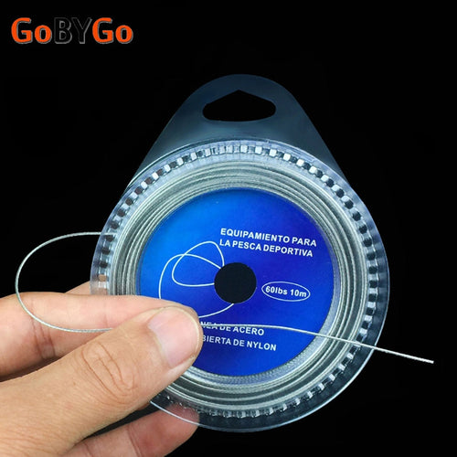 GoByGo Fishing Steel Wire Fishing Lines 10m Max Power 7 Strands Super Soft Wire Lines Cover with Plastic Waterproof GSX