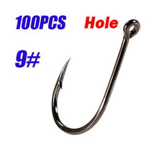 Load image into Gallery viewer, 100PCS 1 Box Steel Fishhooks Carp Fishing Jig Head Set Pesca Fishing High carbonTackle carp fishing hooks