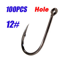 Load image into Gallery viewer, 100PCS 1 Box Steel Fishhooks Carp Fishing Jig Head Set Pesca Fishing High carbonTackle carp fishing hooks